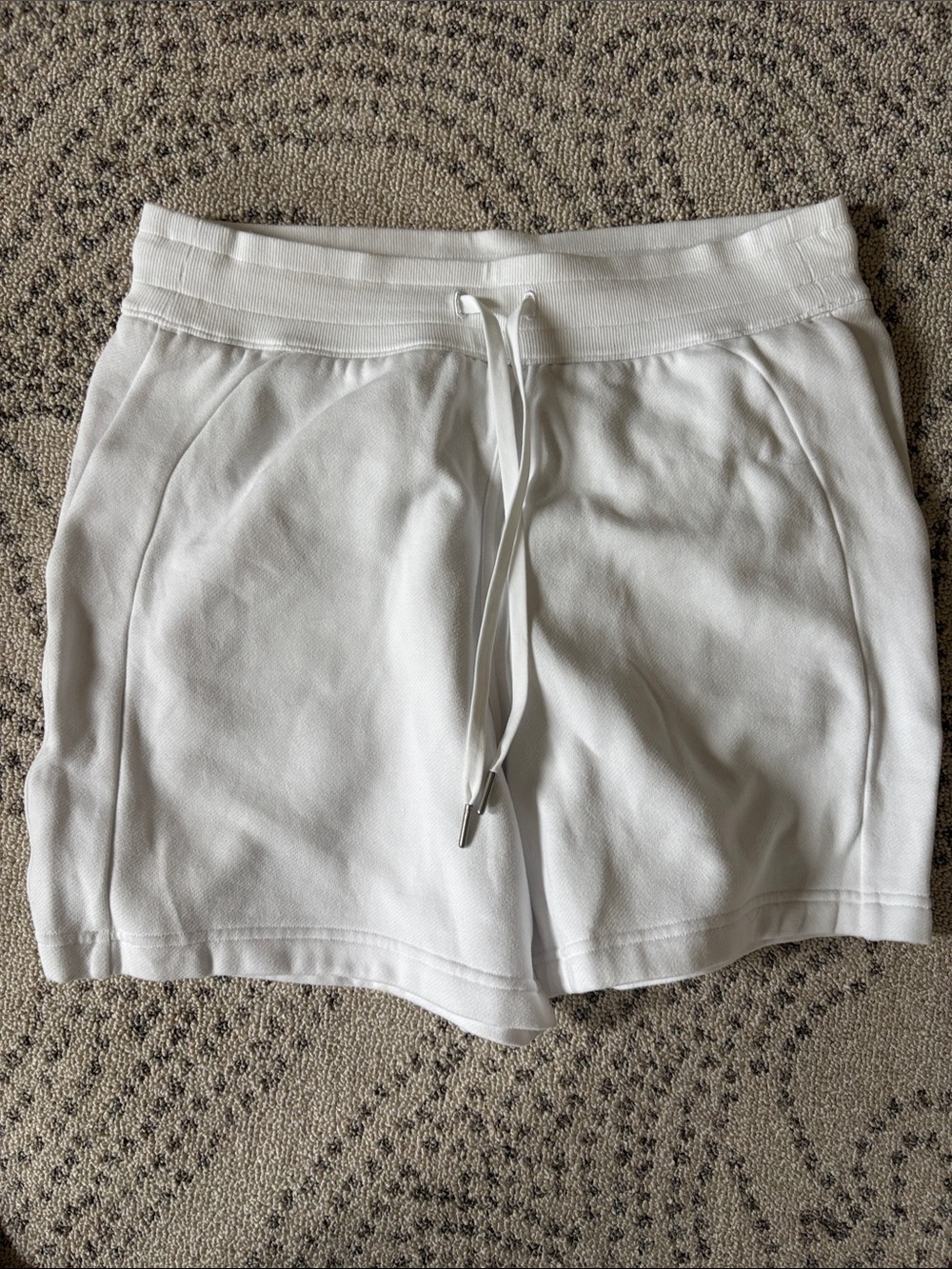 Women’s White Drawstring Lounge Shorts